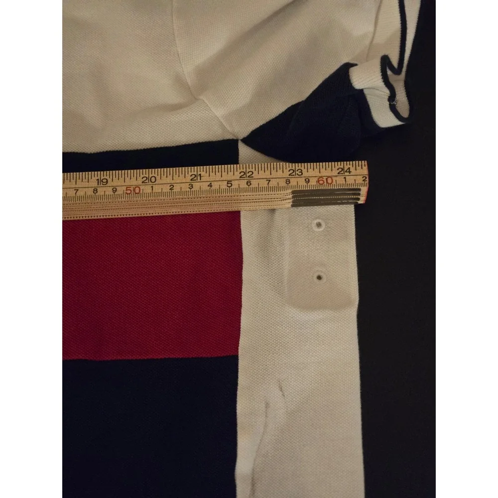 Polo Ralph Lauren Mens XL USA Big Pony Colorblock Slim Fit Polo Shirt White